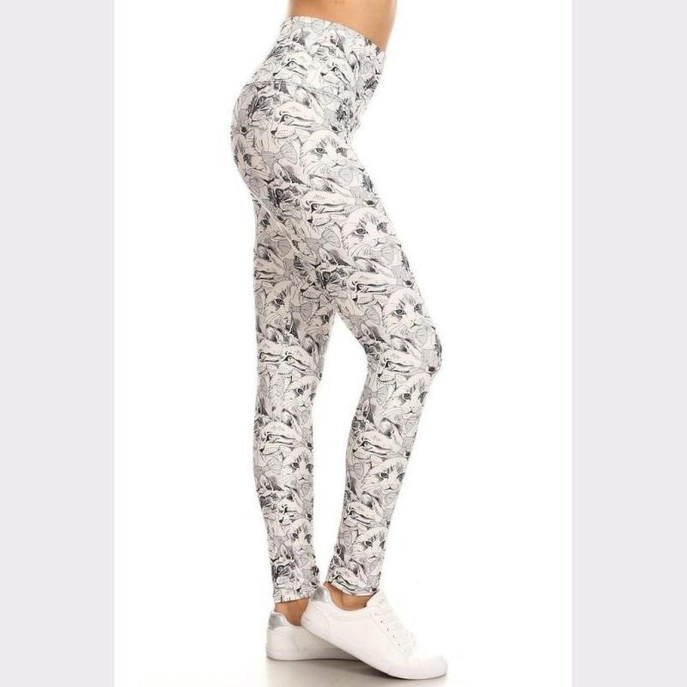 Pencil Sketch Cat Leggings | NWT | OS & OSPlus